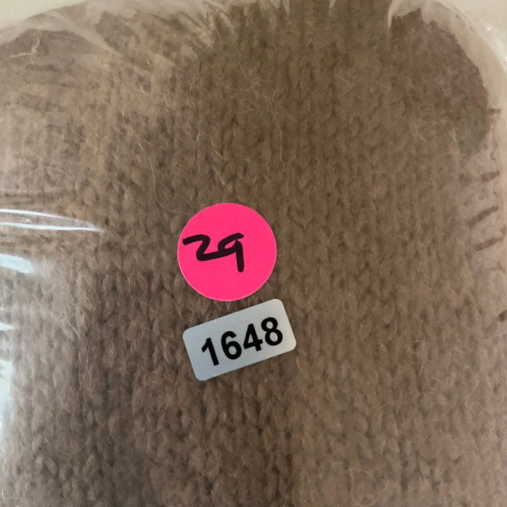J. Crew Brown‎ Fuzzy Alpaca Wool Blend Button Shoulder Sweater Women's Large